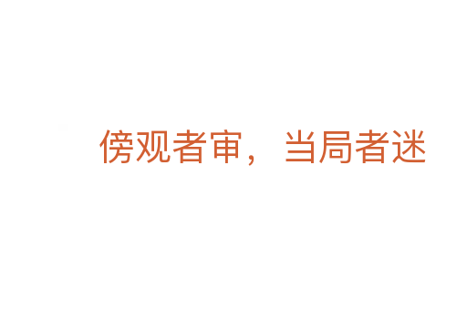 傍觀者審，當局者迷
