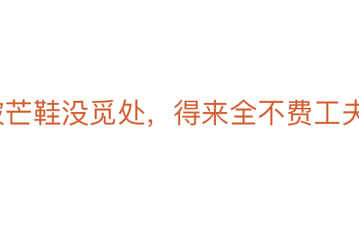 踏破芒鞋沒覓處,得來全不費工夫