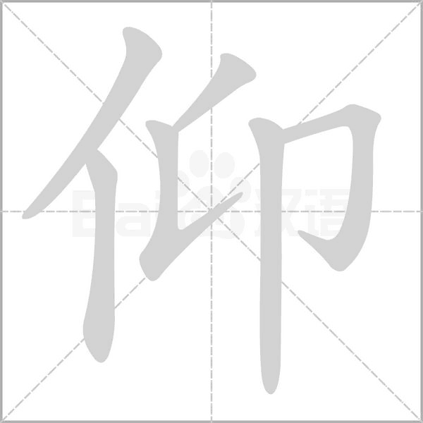 仰的筆順動(dòng)畫演示