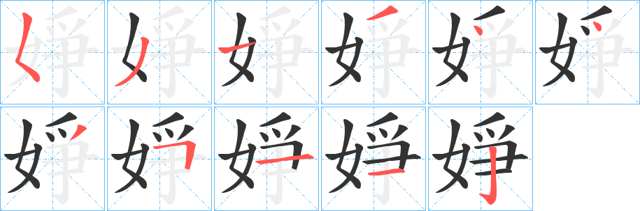 婙的筆順?lè)植窖菔?>
					
                    <hr />
                    <h2>婙的基本信息</h2>
                    <div   id=