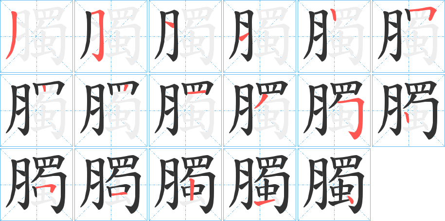 臅的筆順分步演示