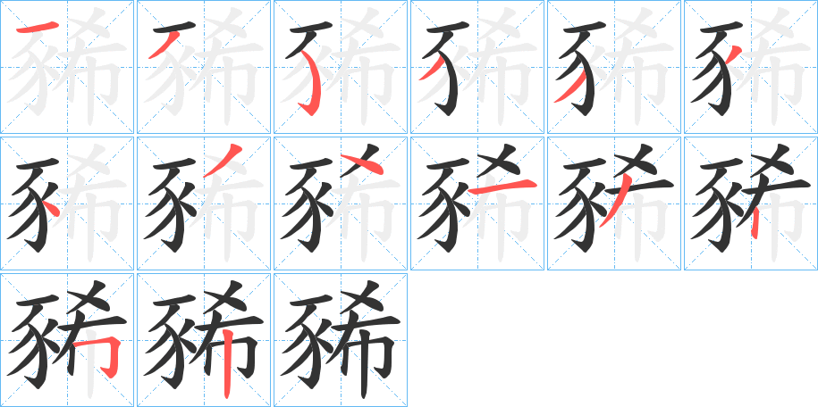 豨的筆順?lè)植窖菔?>
					
                    <hr />
                    <h2>豨的基本信息</h2>
                    <div   id=